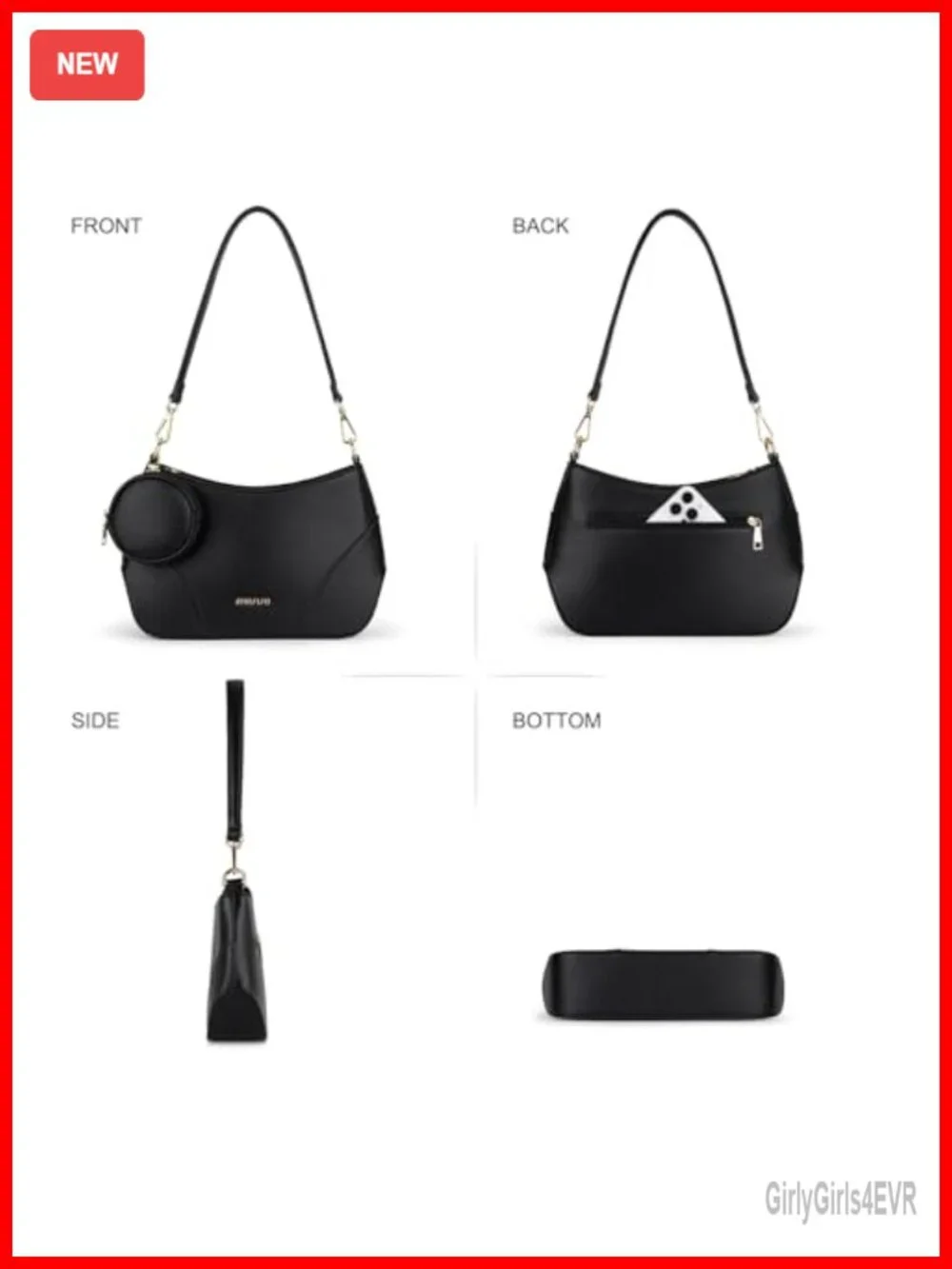 PU Leather Crossbody Hobo Bag Small Shoulder Purse Adjustable Strap
